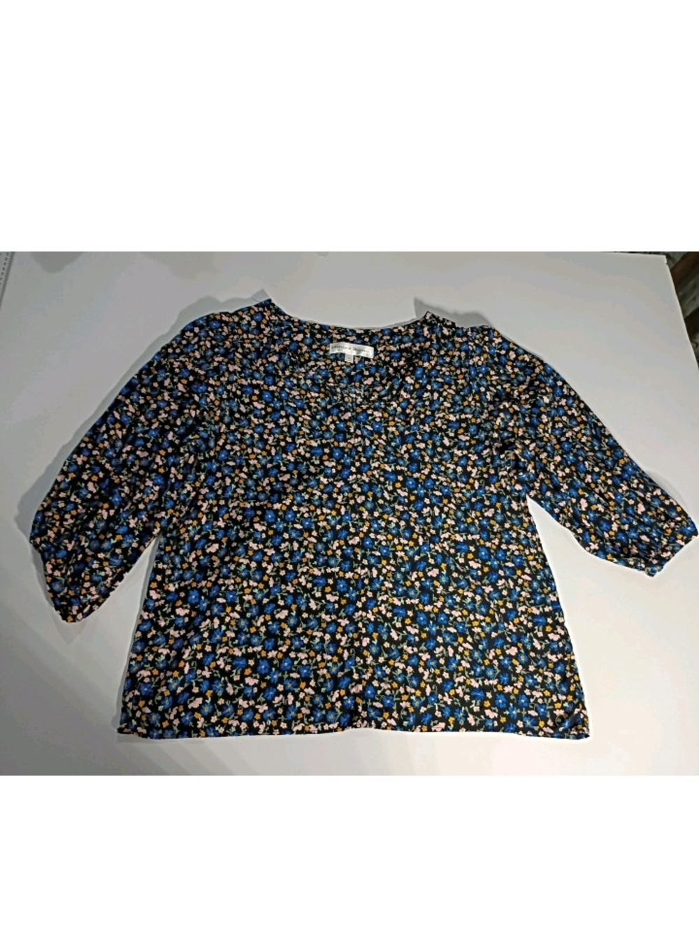 Chelsea & Theodore Navy Blue Floral Top